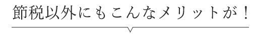 節税以外にもこんなメリットが！
